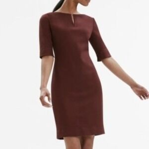 M.M. LAFLEUR The Narie Textured Ponte Dress Chocolate Brown Size 0